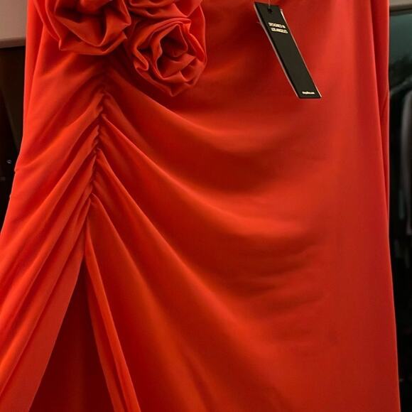 AFRM Kelce Maxi Length Skirt and Top with Rosette Detail in Coral Size M - Picture 3 of 5